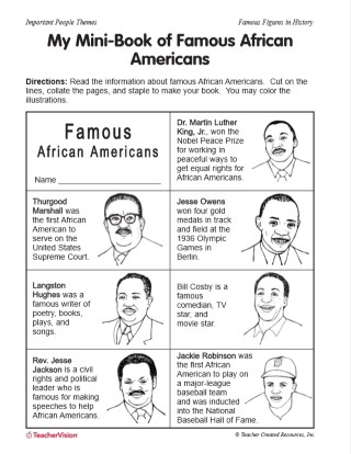 Mini-Book Activity: Famous African-Americans
