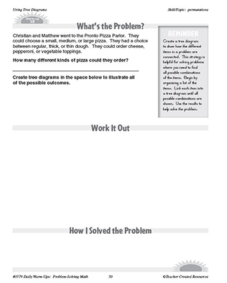 Using Tree Diagrams Daily Math Warm-Ups and Answer Key Grade 4-6