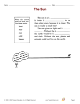 The Sun Vocabulary