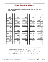 Word Family Ladders
