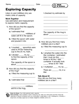 Math in Science: Exploring Capacity