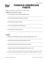 Famous American Firsts