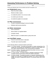 Assessing Performance in Problem Solving 1