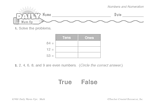 Math Warm-Up 44 for Gr. 1 & 2: Numbers and Numeration