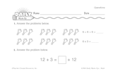 Math Warm-Up 89 for Gr. 1 & 2: Operations