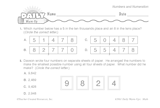 Math Warm-Up 12 for Gr. 3 & 4: Numbers and Numeration