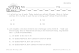 Math Warm-Up 58 for Gr. 3 & 4: Operations
