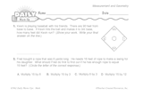 Math Warm-Up 136 for Gr. 3 & 4: Measurement & Geometry