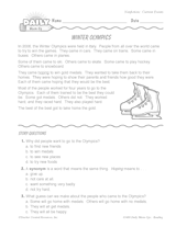 2006 Winter Olympic Games Reading Warm-Up