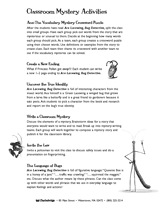 Ace's Classroom Mystery Activities