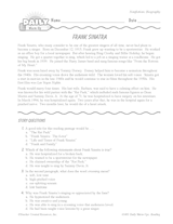 Frank Sinatra Biography: A Reading Warm-Up