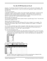 Use the SUM Function in Excel