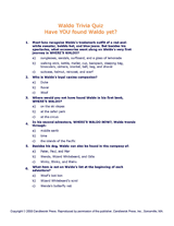Where's Waldo Trivia Quiz
