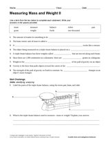 Measuring Mass and Weight II
