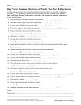 Key Term Review: The Motions of Earth, the Sun & the Moon