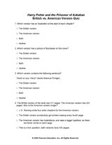 Harry Potter and the Prisoner of Azkaban British vs. American Quiz