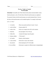 Hockey Night in Canada Word Scramble