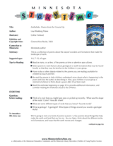Earthshake: Poems from the Ground Up Story Time Guide
