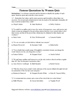 Famous Quotations by Women Quiz