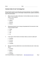 American Indian Art and Technology Quiz