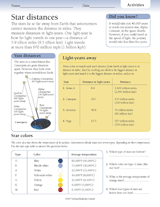 Star Distances Worksheet