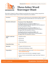 Three-Letter Word Scavenger Hunt