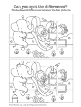 Spot the Differences Activity for Monkey See, Look At Me